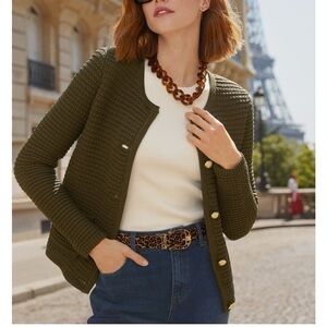Talbots Olive Cardigan Sweater (size SP)